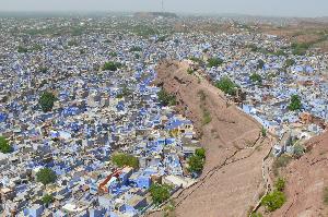 Widok na miasto z Twierdzy Mehrangarh w Jodhpur