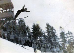 Stanisław Marusarz - skok na Igrzyskach Olimpijskich w Oslo w 1952 r.